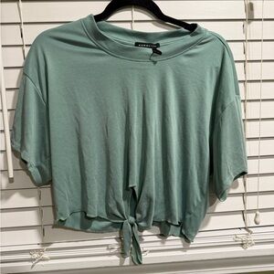 Koral Mint Tie-Front Short Sleeve Tee